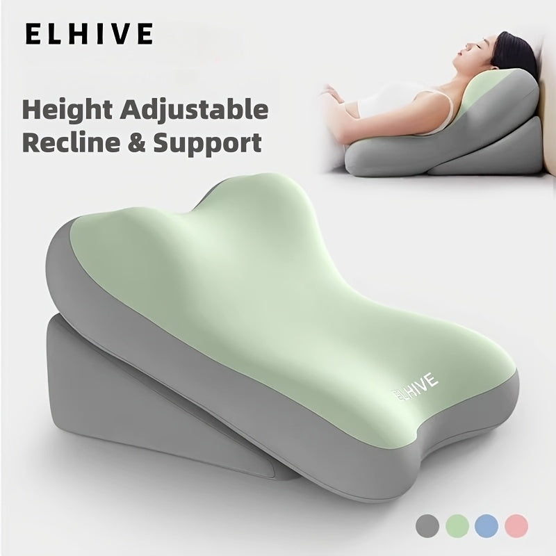 Ergonomic Bed Wedge Pillow, Adjustable Memory Foam Backrest for Reading, 2pcs Split Design Support Pillow for Sitting Up in Bed, Non-Slip Lumbar & Neck Cushion for Home Office & Relaxing