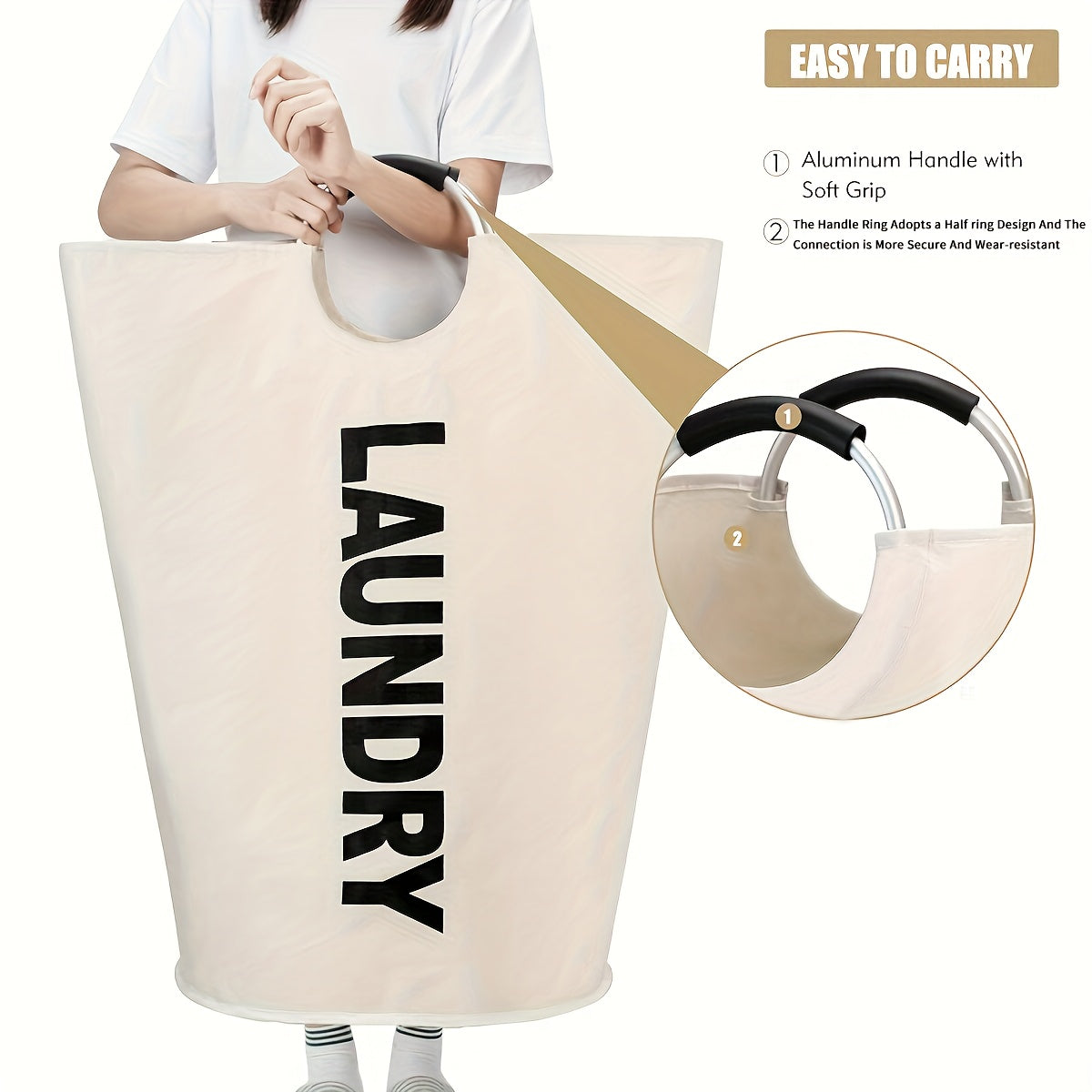 Large Laundry Basket With Foldable Laundry Bag, Independent High Hanger, Foldable Laundry Box, Waterproof Laundry Basket