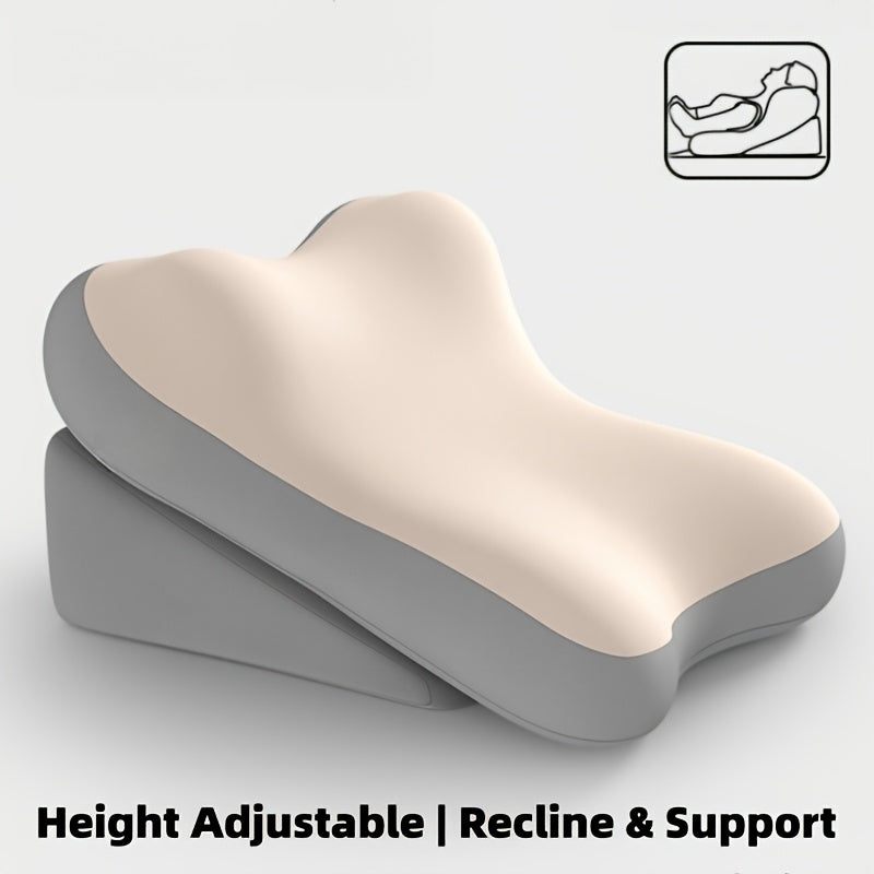 Ergonomic Bed Wedge Pillow, Adjustable Memory Foam Backrest for Reading, 2pcs Split Design Support Pillow for Sitting Up in Bed, Non-Slip Lumbar & Neck Cushion for Home Office & Relaxing