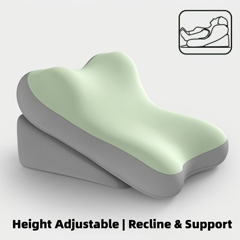 Ergonomic Bed Wedge Pillow, Adjustable Memory Foam Backrest for Reading, 2pcs Split Design Support Pillow for Sitting Up in Bed, Non-Slip Lumbar & Neck Cushion for Home Office & Relaxing