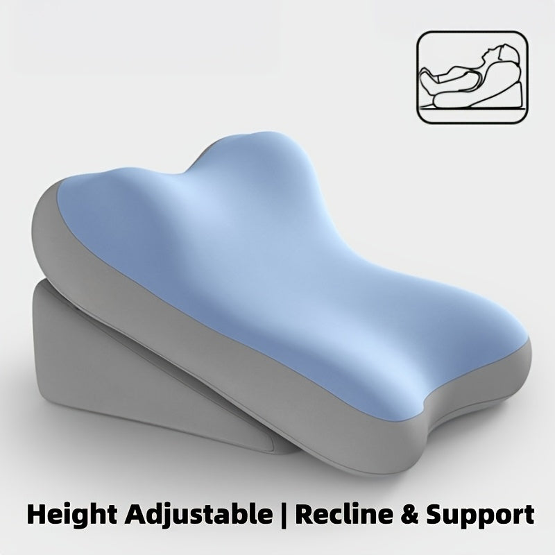 Ergonomic Bed Wedge Pillow, Adjustable Memory Foam Backrest for Reading, 2pcs Split Design Support Pillow for Sitting Up in Bed, Non-Slip Lumbar & Neck Cushion for Home Office & Relaxing